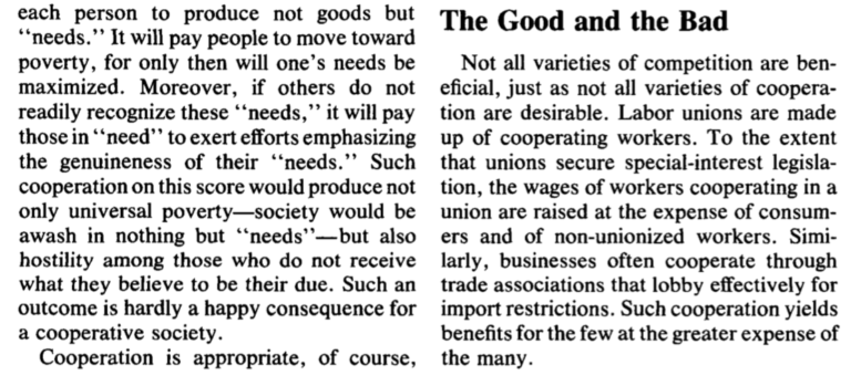 Similarities of competition and cooperation picture